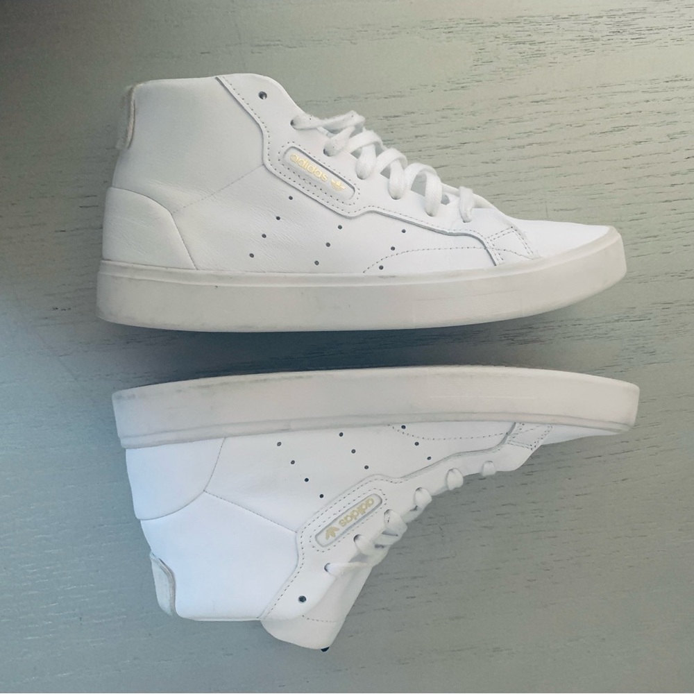 White Adidas High Tops